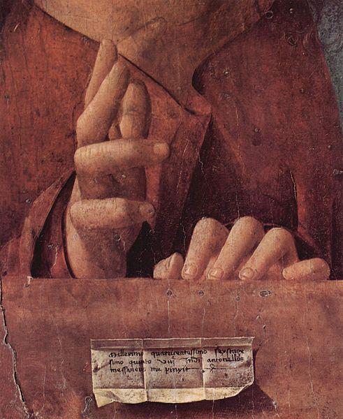 Antonello da Messina Salvator mundi, Detail